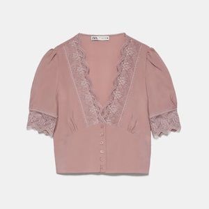 Zara cropped lace top